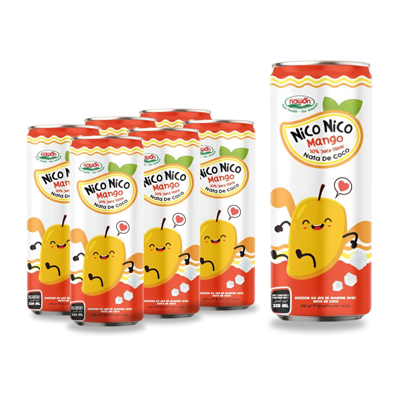 nata de coco drink with mango flavor can 320ml