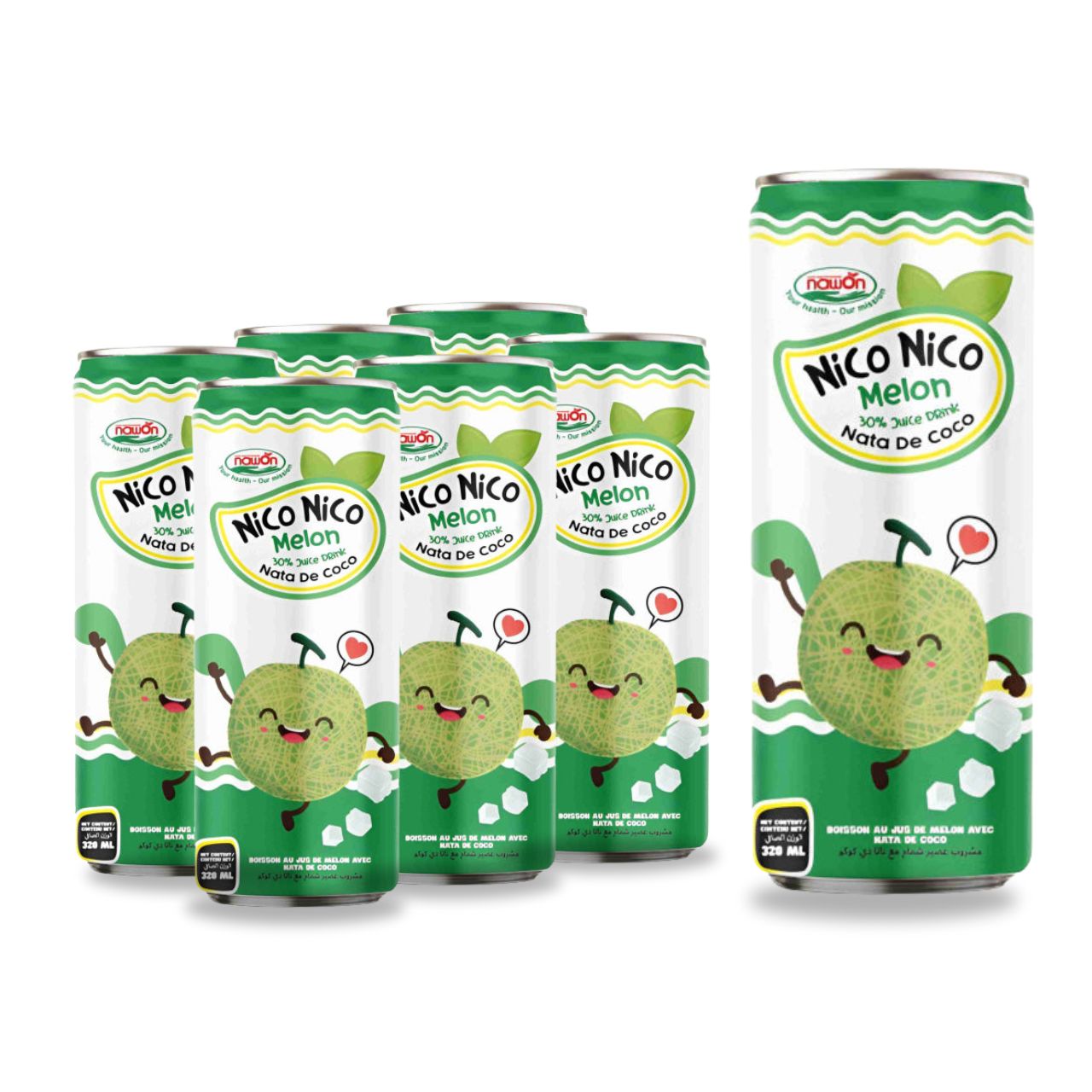 nata de coco drink with melon flavor can 320ml