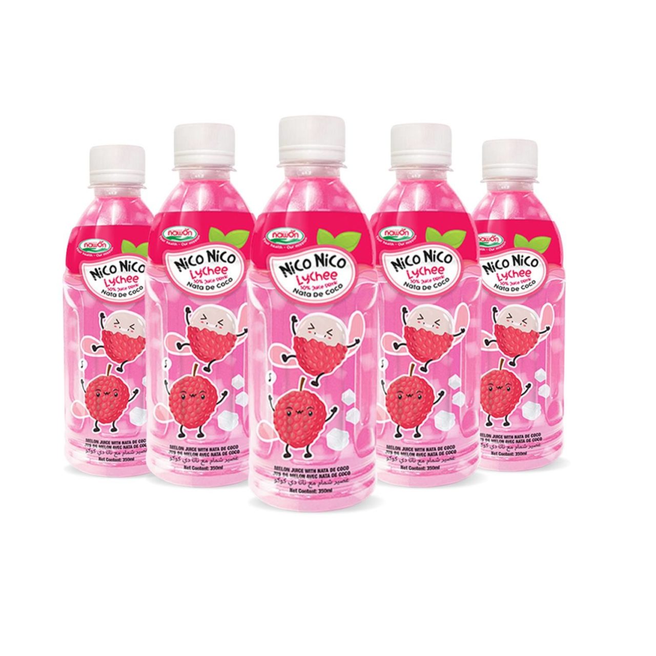 nata de coco juice with lychee flavour bottle 350ml