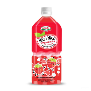 Nata De Coco Juice with Strawberry Flavour Bottle 1000 Ml