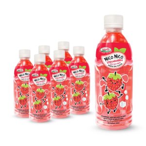 nata de coco juice with strawberry flavour bottle 350ml 2