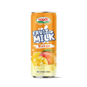 Natural mango milk drink can