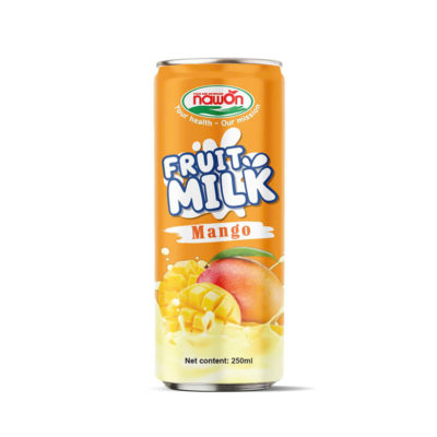 Natural mango milk drink can