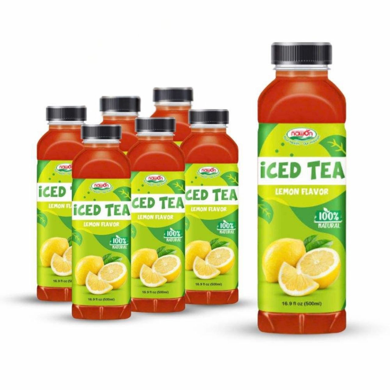 bottle 500ml iced tea with 100 natural lemon flavor