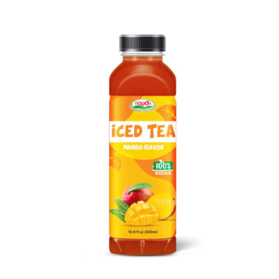 Bottle 500ml iced tea with 100 natural mango flavor