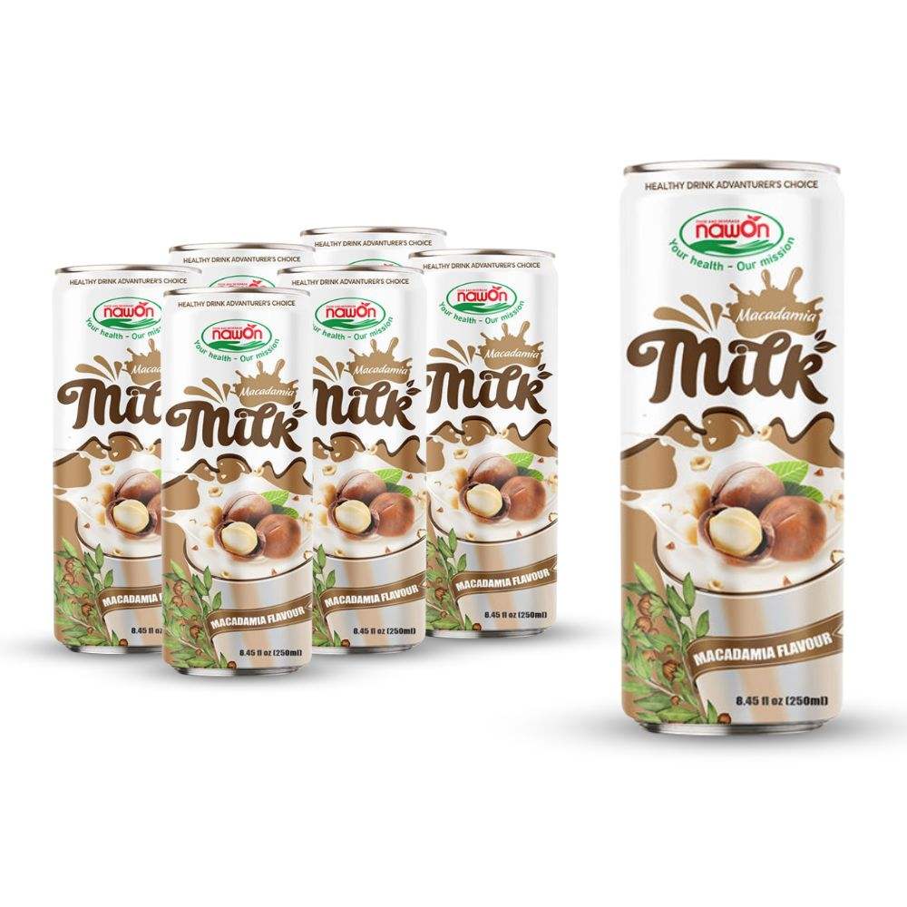 can 250ml natural macadamia milk healthy drink
