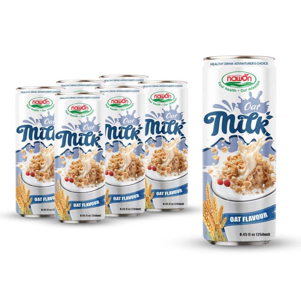 can 250ml natural oat milk healthy drink