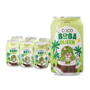 can 330ml vegan bubble milk tea with coconut milk and matcha taste 2