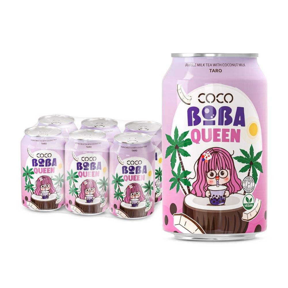 can 330ml vegan bubble milk tea with coconut milk and taro taste 2