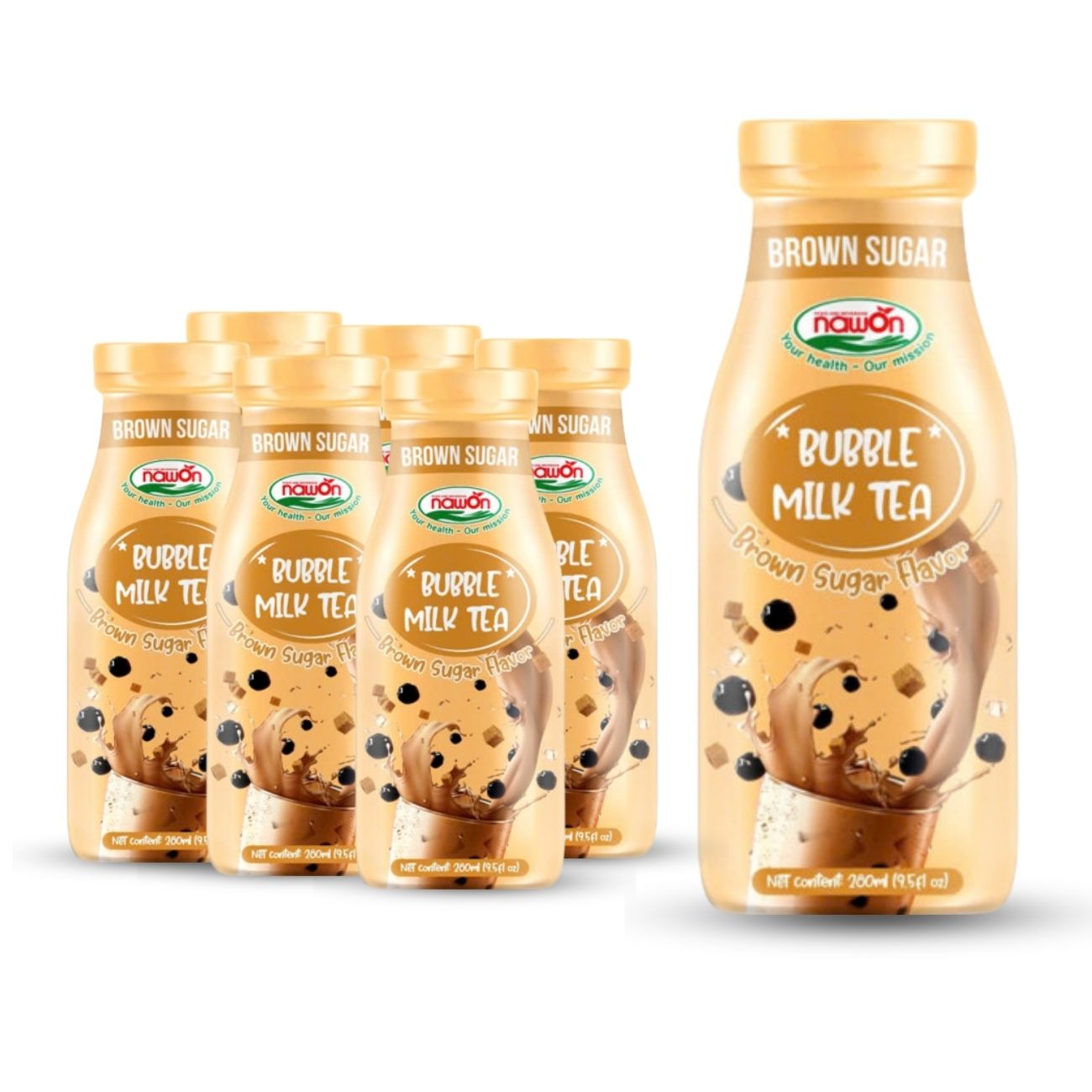 Glass bottle 280 ml 9 5 fl oz bubble milk tea with brown sugar taste (1)