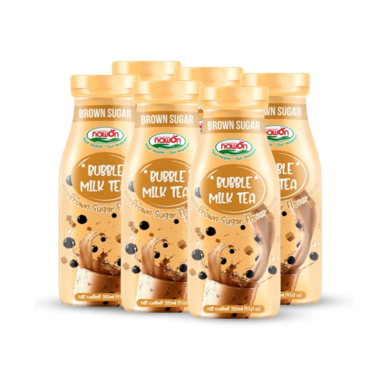 Glass bottle 280 ml 9 5 fl oz bubble milk tea with brown sugar taste (2)