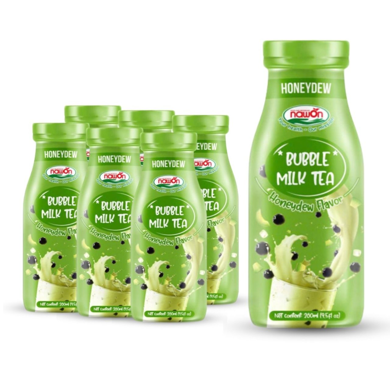 glass bottle 280 ml 9 5 fl oz bubble milk tea with honeydew taste (1)