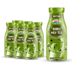 Glass bottle 280 ml 9 5 fl oz bubble milk tea with matcha taste (1)