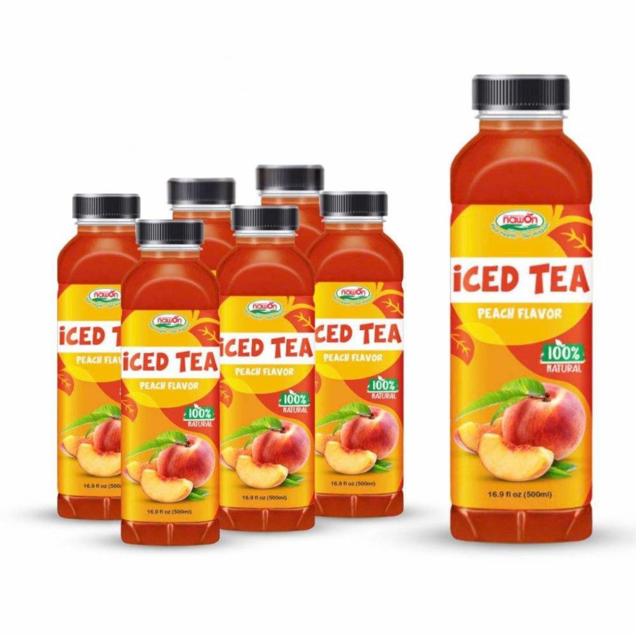 iced tea with 100 natural peach flavor bottle 500ml