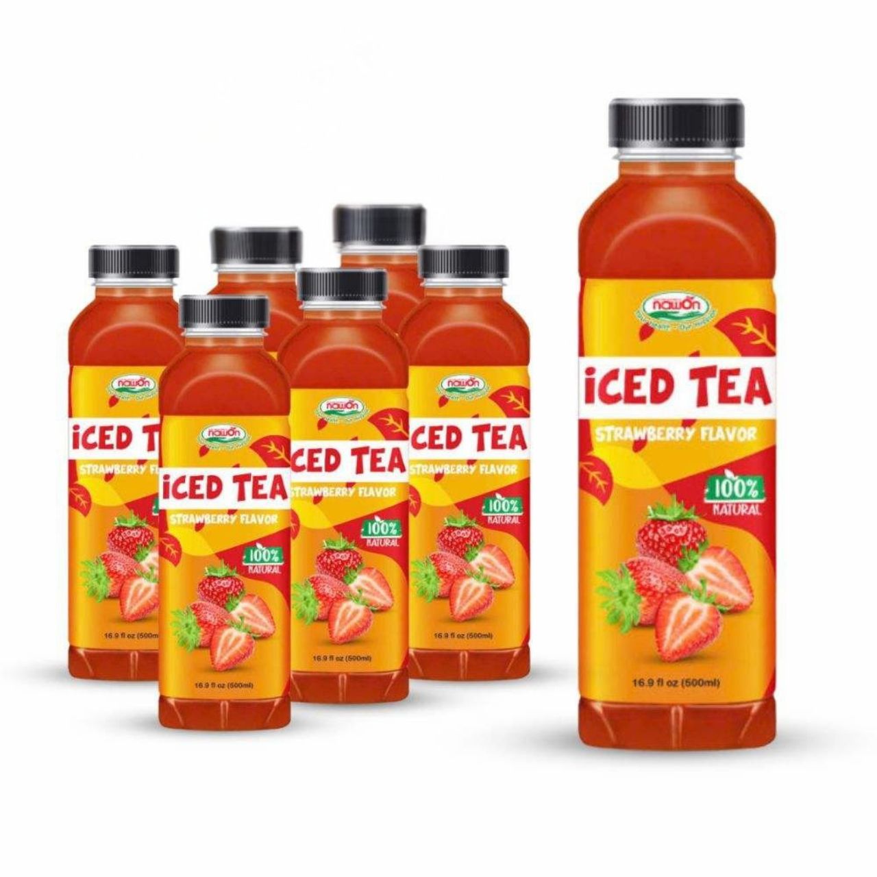 iced tea with 100 natural strawberry flavor bottle 500ml