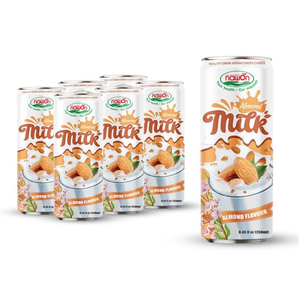 natural almond milk healthy drink can 250ml