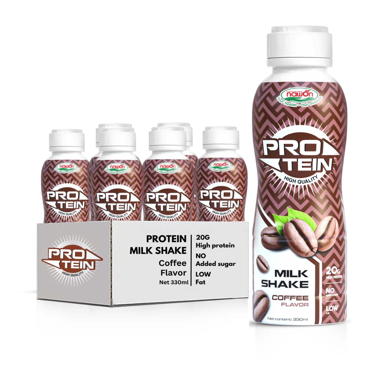 bottle 330ml protein shake milk coffee flavor