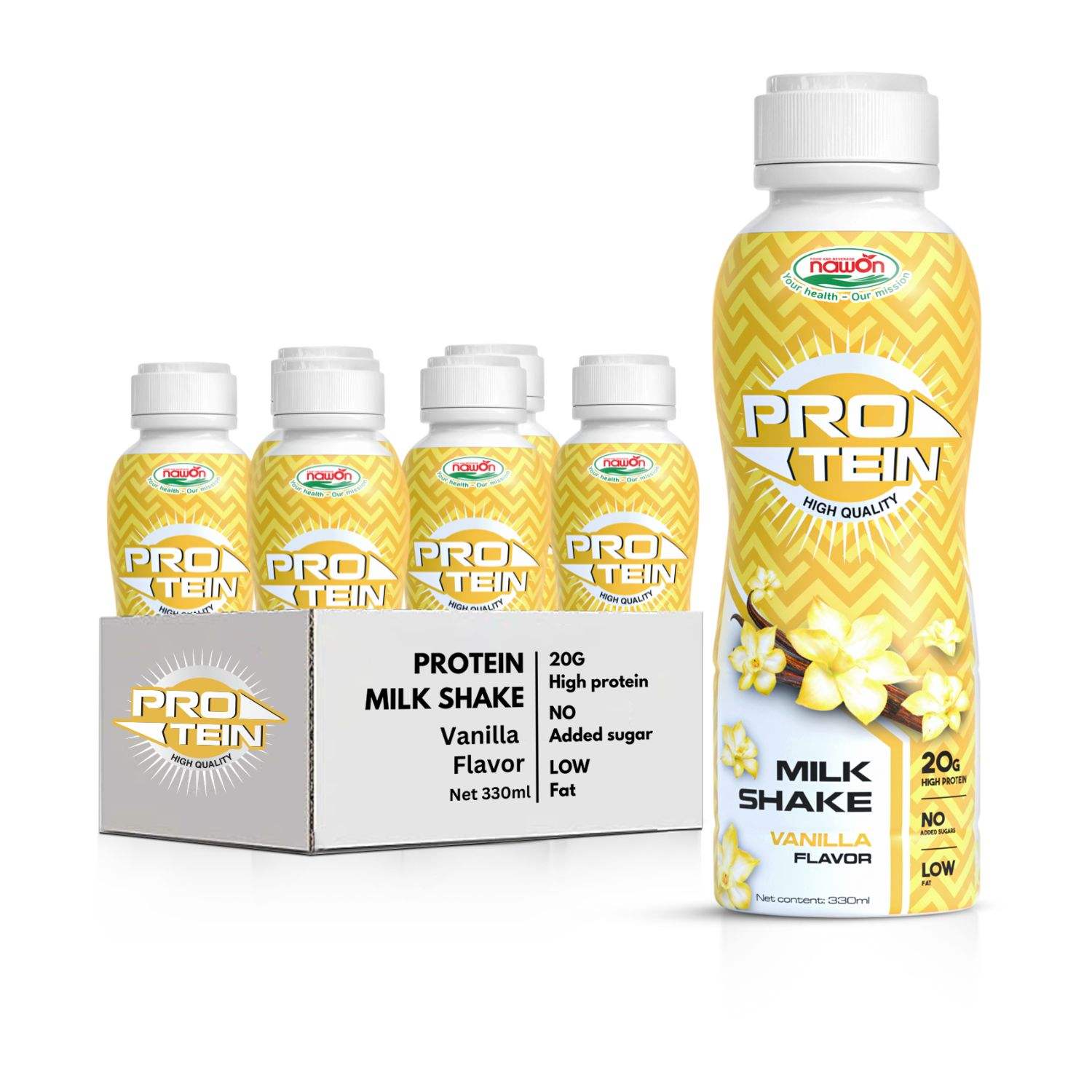 bottle 330ml protein shake milk vanilla flavor