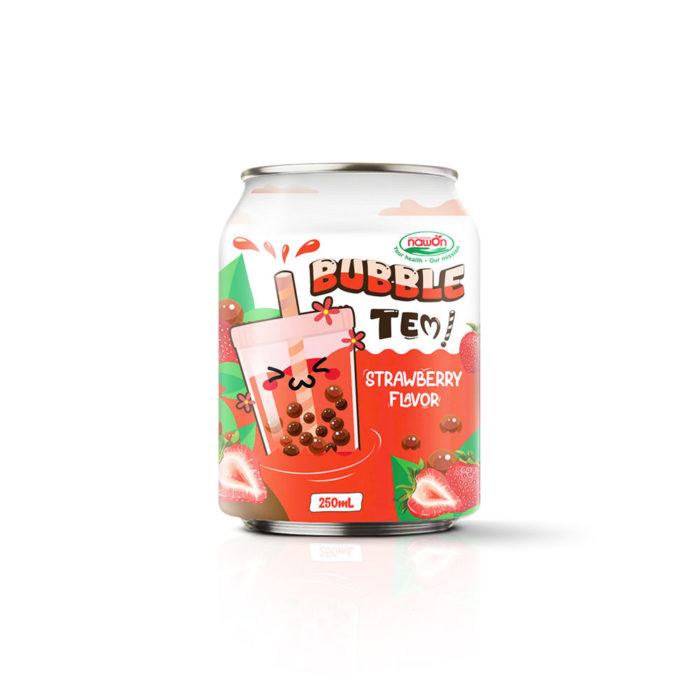 Can 250ml bubble tea with strawberry flavor