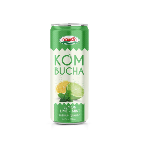 can 250ml kombucha with lemon lime mint