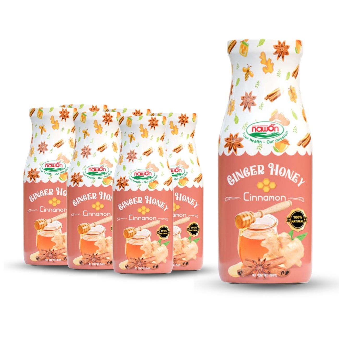 glass bottle 280ml 9 5 fl oz honey ginger with cinnamon (1)