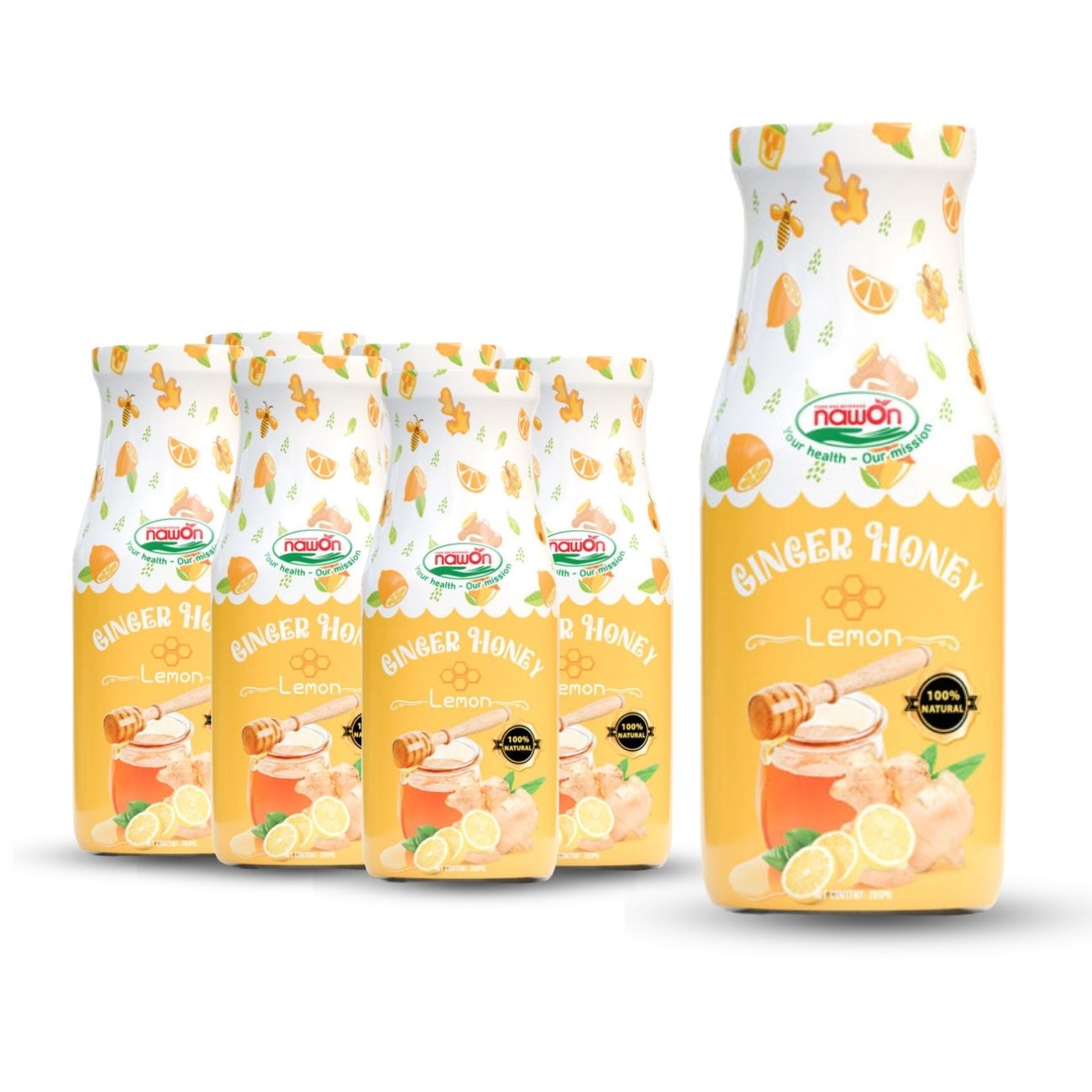 Glass bottle 280ml 9 5 fl oz honey ginger with lemon (1)