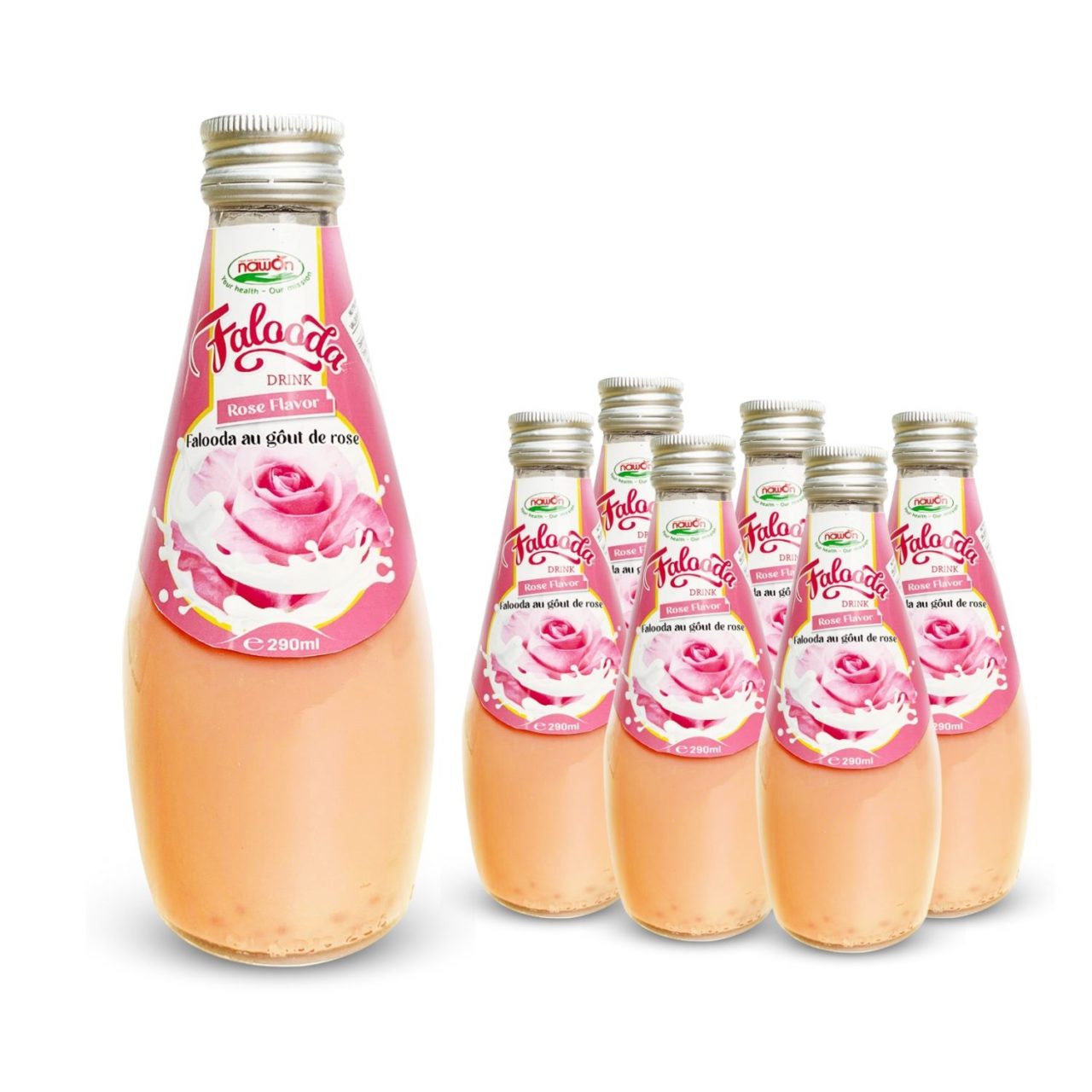 natural falooda drink with rose flavor glass bottle 290ml 9 81 fl oz