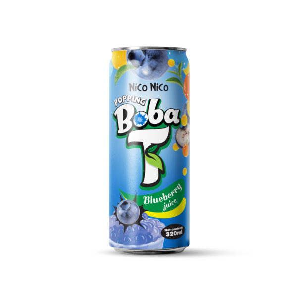 popping boba tea with blueberry juice can 320ml 2024