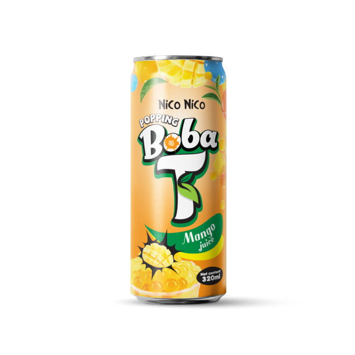 popping boba tea with mango juice can 320ml 2024