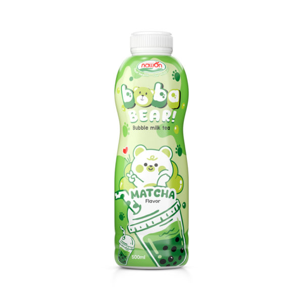 Bottle 500ml 16 9 fl oz boba bear bubble milk tea matcha flavor