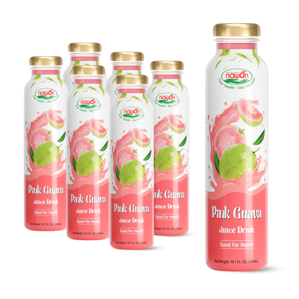 glass bottle 300ml 10 15 fl oz natural pink guava juice boost the perfect balance of taste