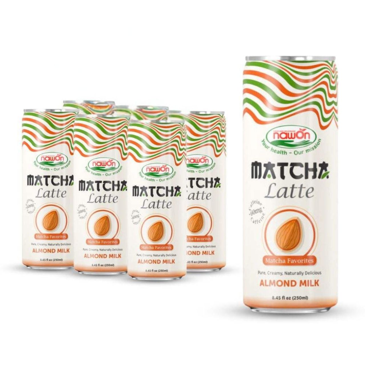 can 250ml 8 46 fl oz matcha latte with almond milk flavor