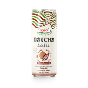 Can 250ml matcha latte with cacao and coconut milk flavor