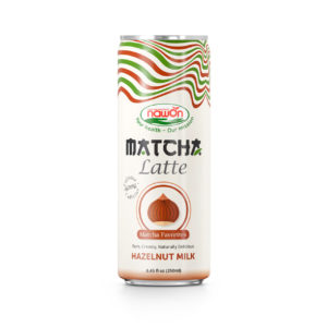 Can 250ml matcha latte with hazelnut milk flavor