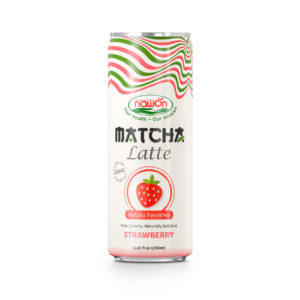 Can 250ml matcha latte with strawberry flavor