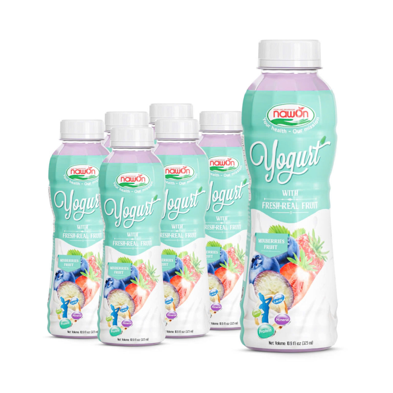 yogurt juice drink with pech fruit increasing probiotics and prebiotic bottle 325ml
