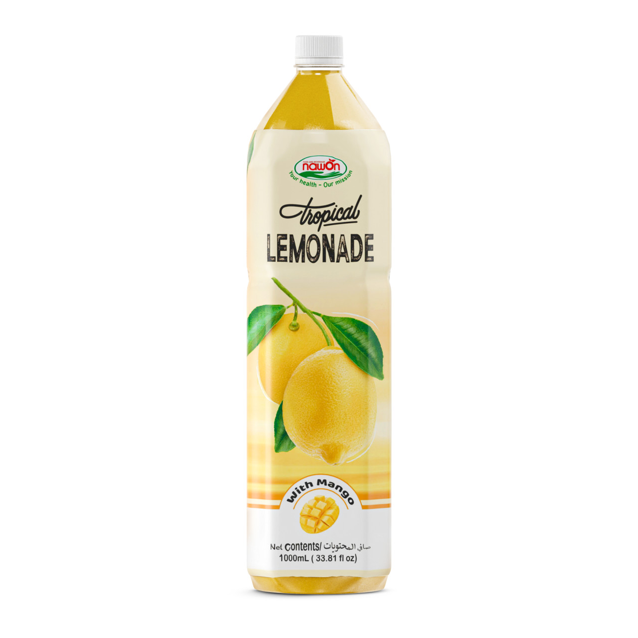 Tropical lemonade juice with mango flavor