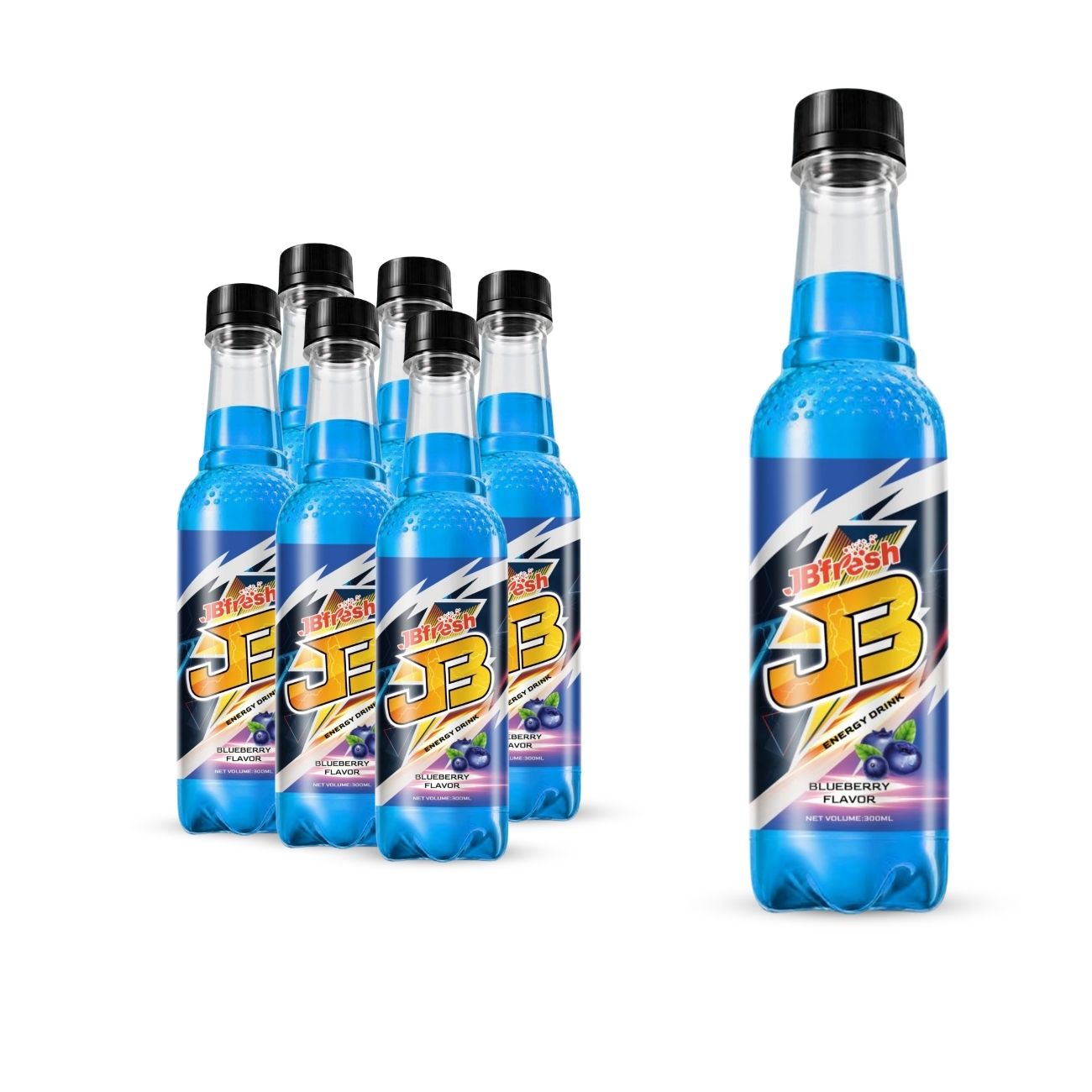 Bottle 300ml 10 15 fl oz refreshing carbonated energy drink with fruity blueberry flavor (1)