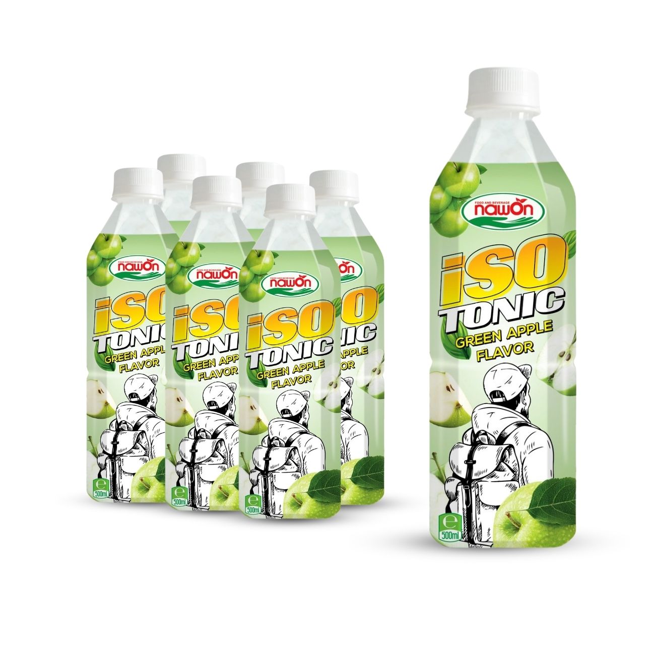 Bottle 500 ml 16 9 fl oz isotonic green apple flavor (1)