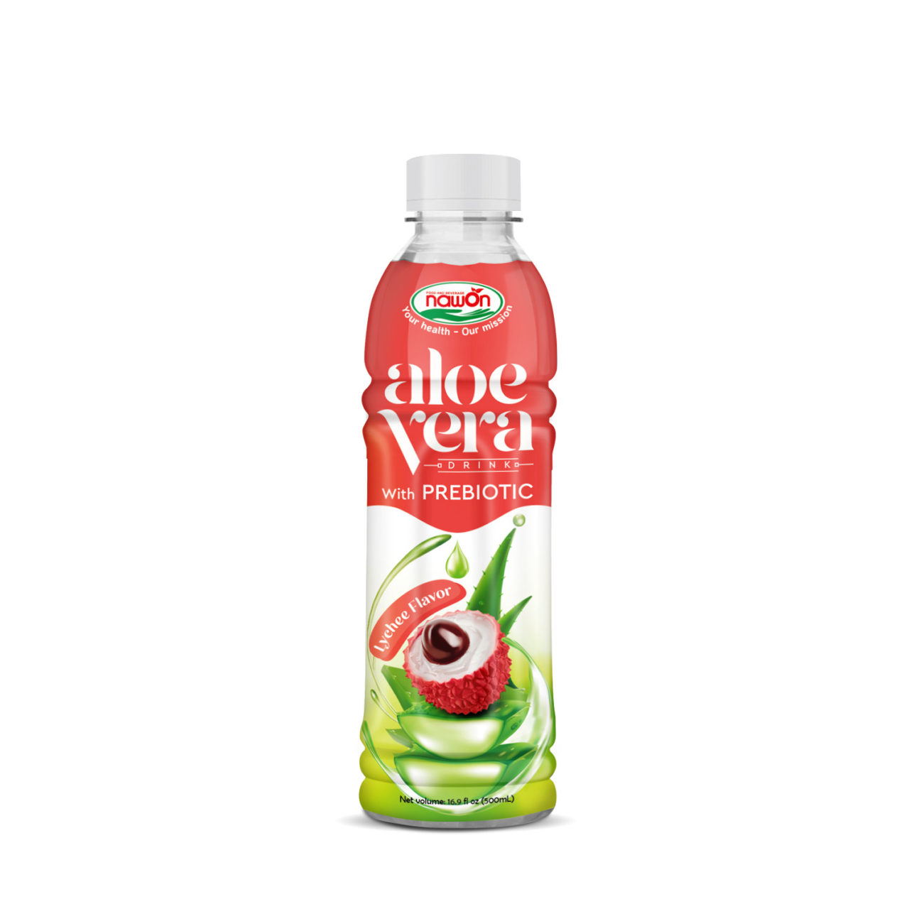 Bottled 500ml 16 9 fl oz aloe vera lychee drink with prebiotics | Nawon