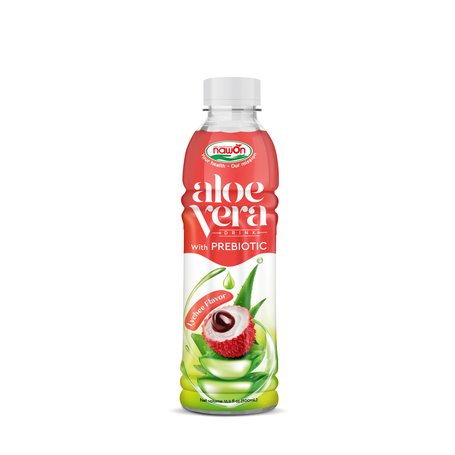 Bottled 500ml 16 9 fl oz aloe vera lychee drink with prebiotics | Nawon