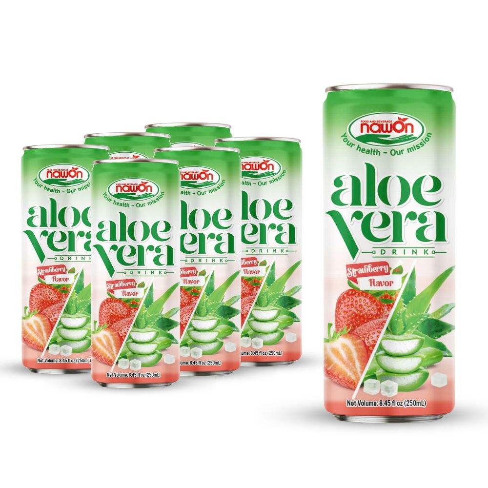can 250ml 8 45 fl oz naturally sweet aloe vera strawberry drink