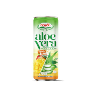 Canned 8 45 fl oz 250 ml aloe vera drink with mango flavor