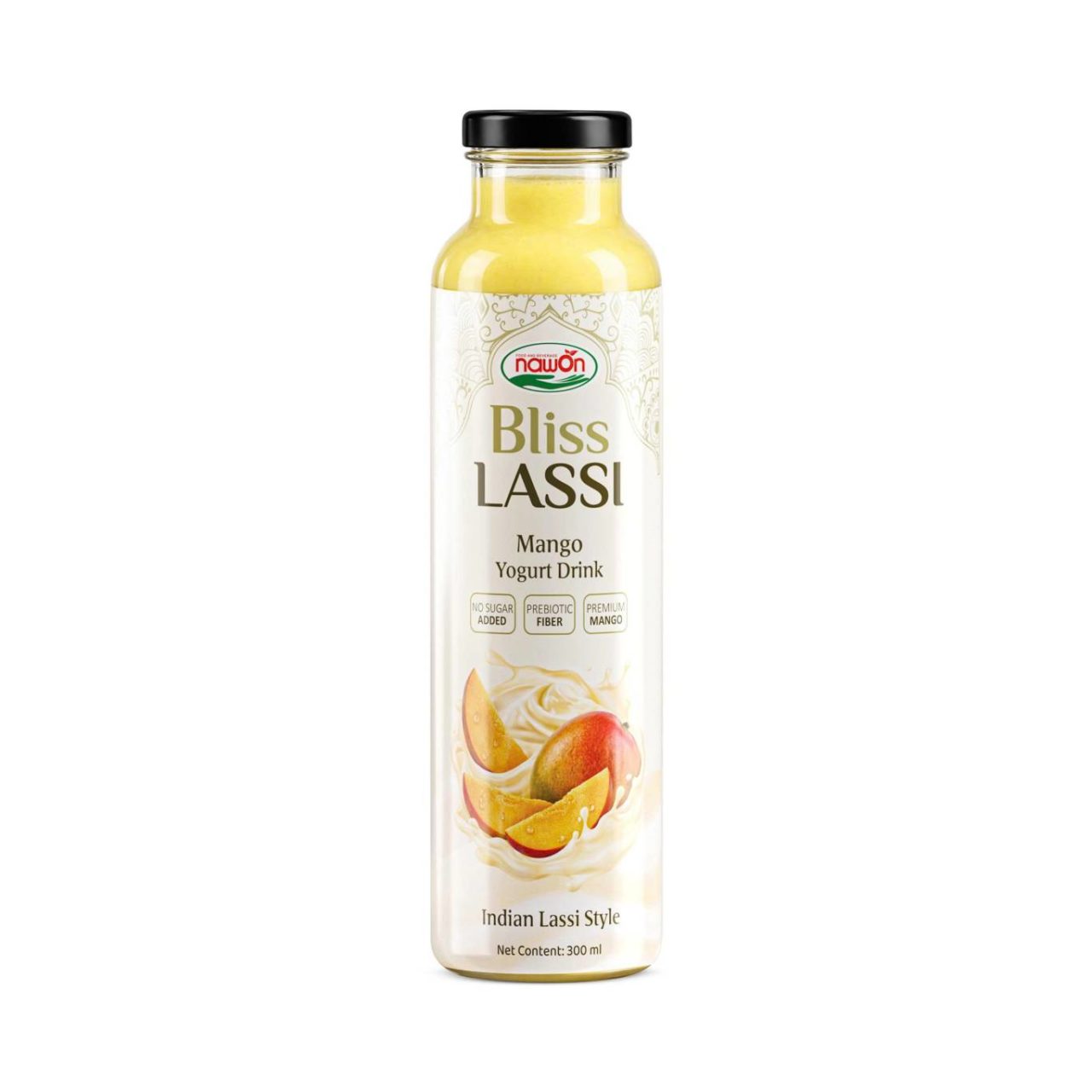 Glass bottle 300ml 10 15 fl oz bliss lassi mango crafted for a blissful and creamy tropical experience