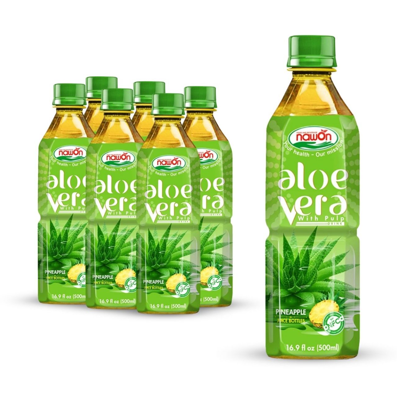 bottle 500ml 16 9 fl oz aloe vera drink featuring a refreshing pineapple flavor (1)