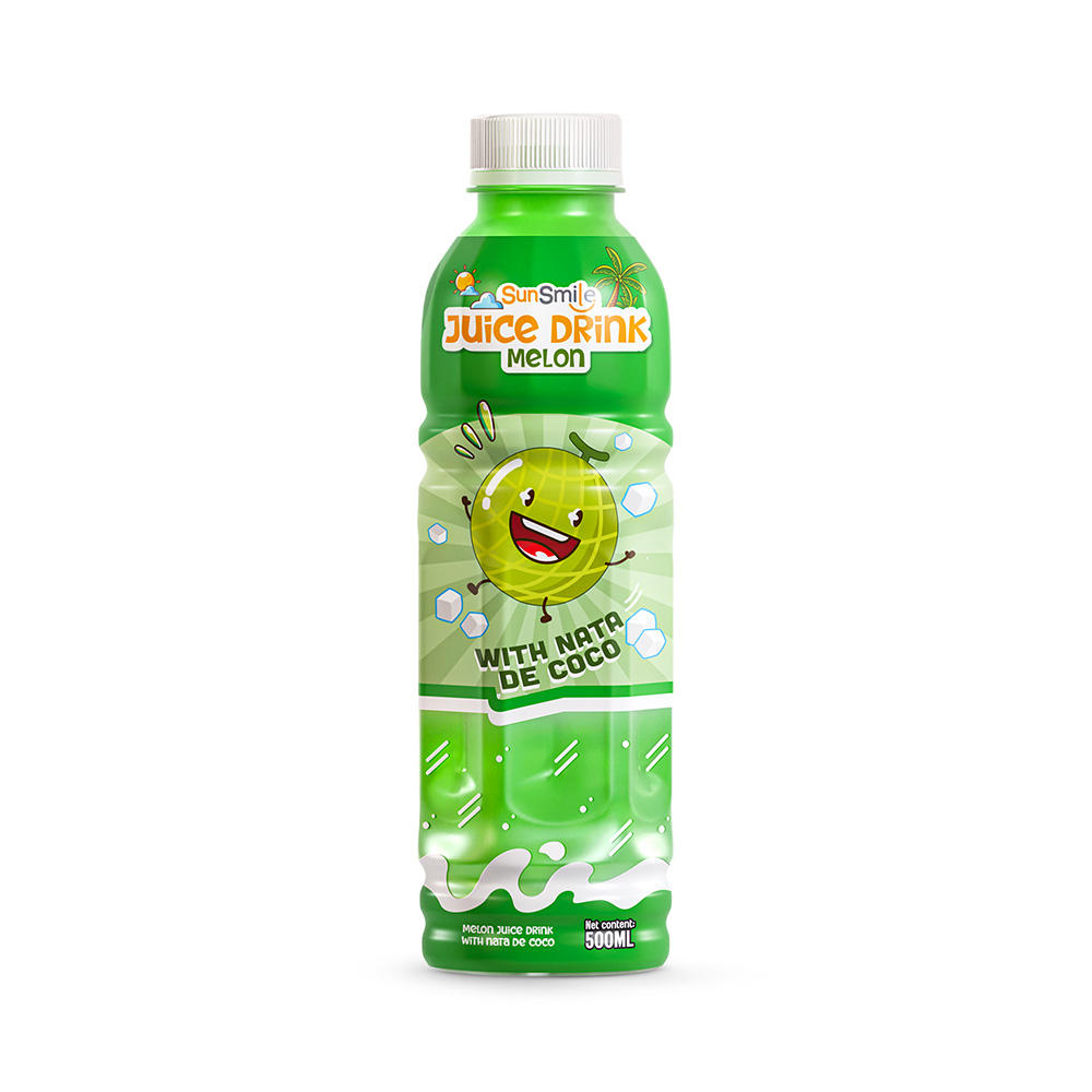 Bottle 500ml 16 9 fl oz melon juice drink with chewy nata de coco jelly