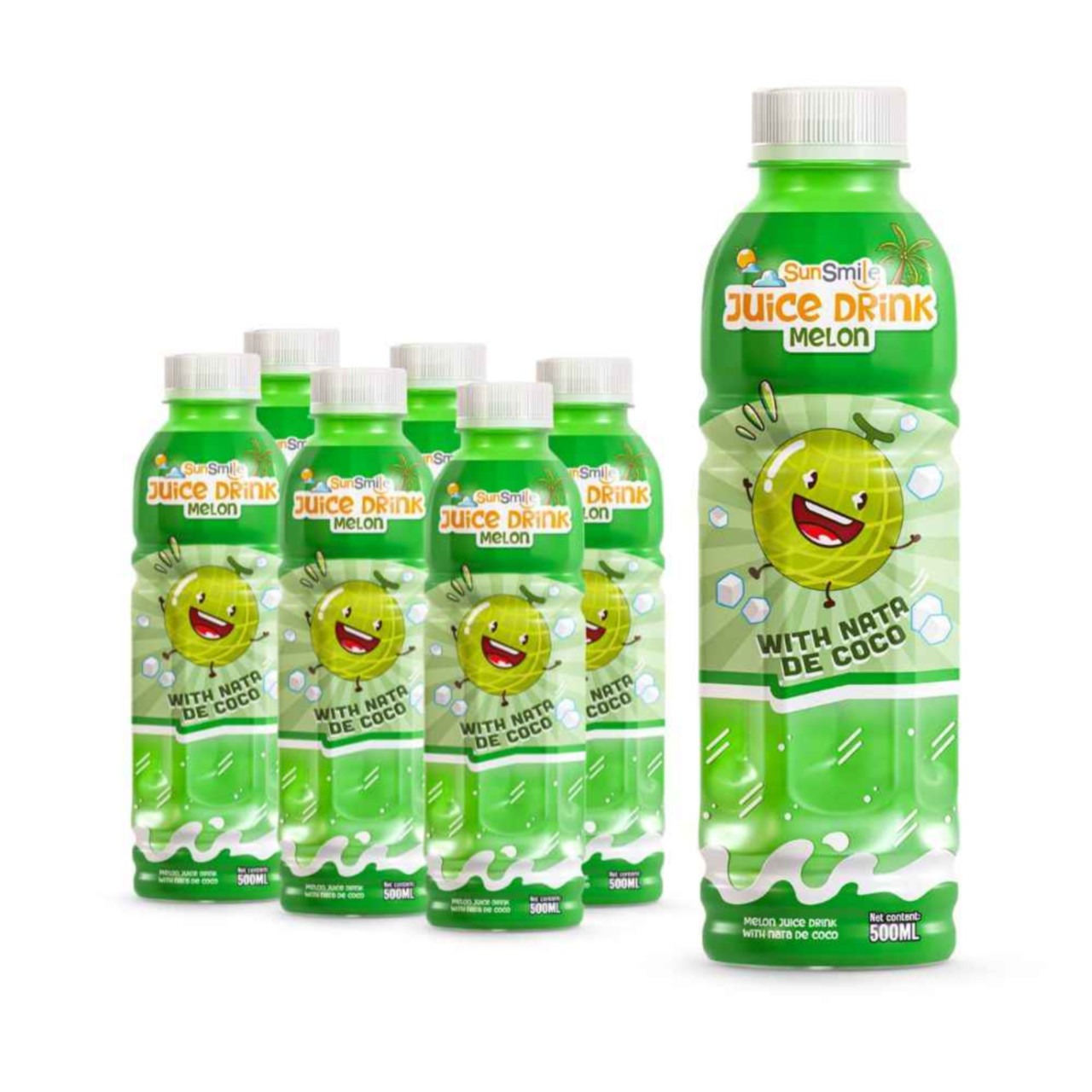 Bottle 500ml 16 9 fl oz melon juice drink with chewy nata de coco jelly