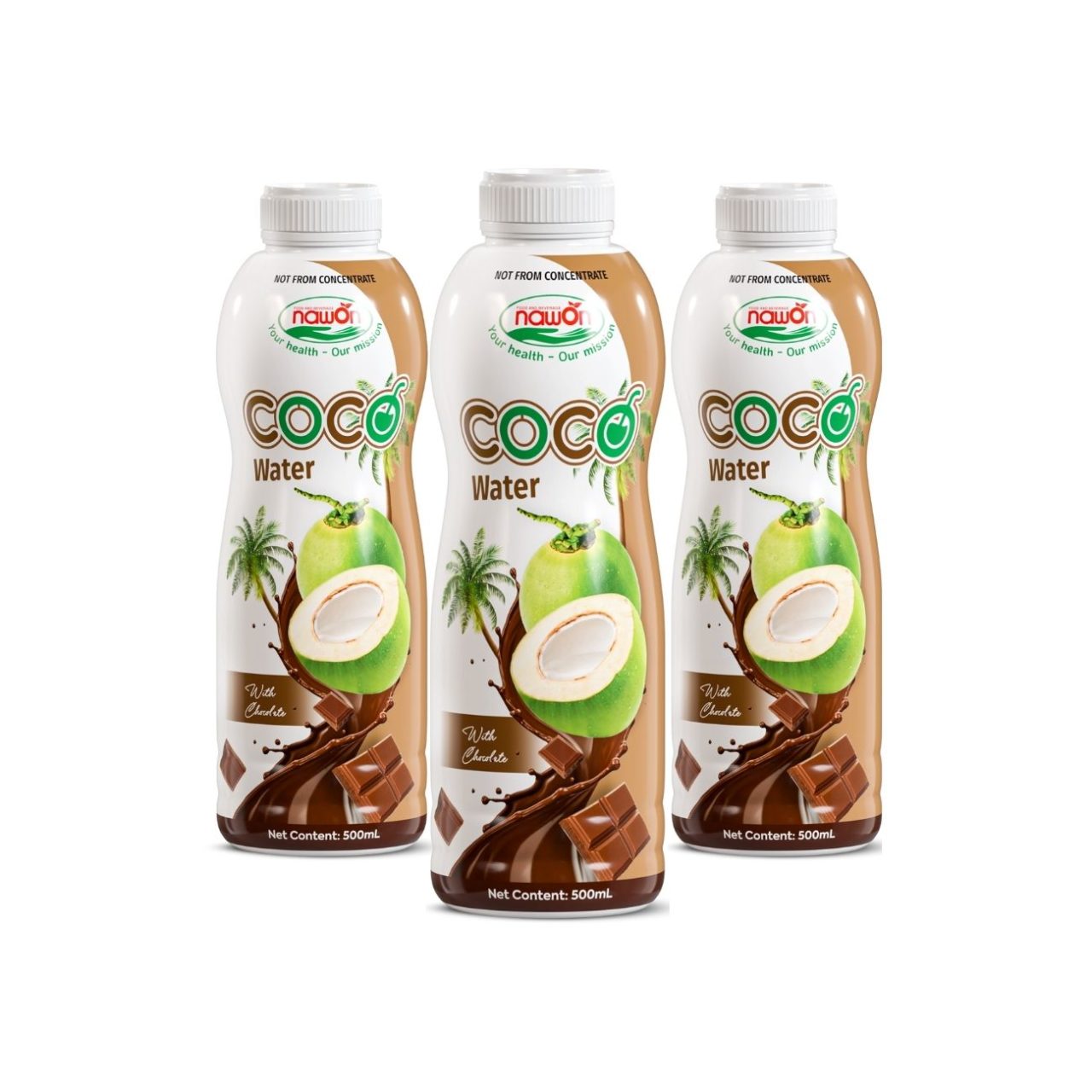 Bottle 500ml 16 9 fl oz natural nfc coco water with gentle chocolate flavor (3)