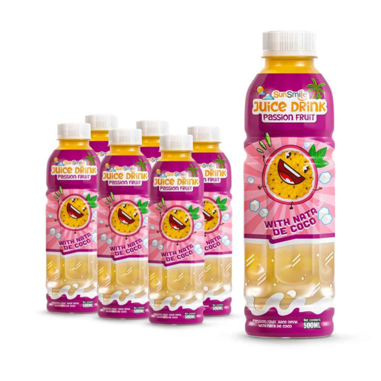 bottle 500ml 16 9 fl oz passion fruit juice drink with chewy nata de coco jelly