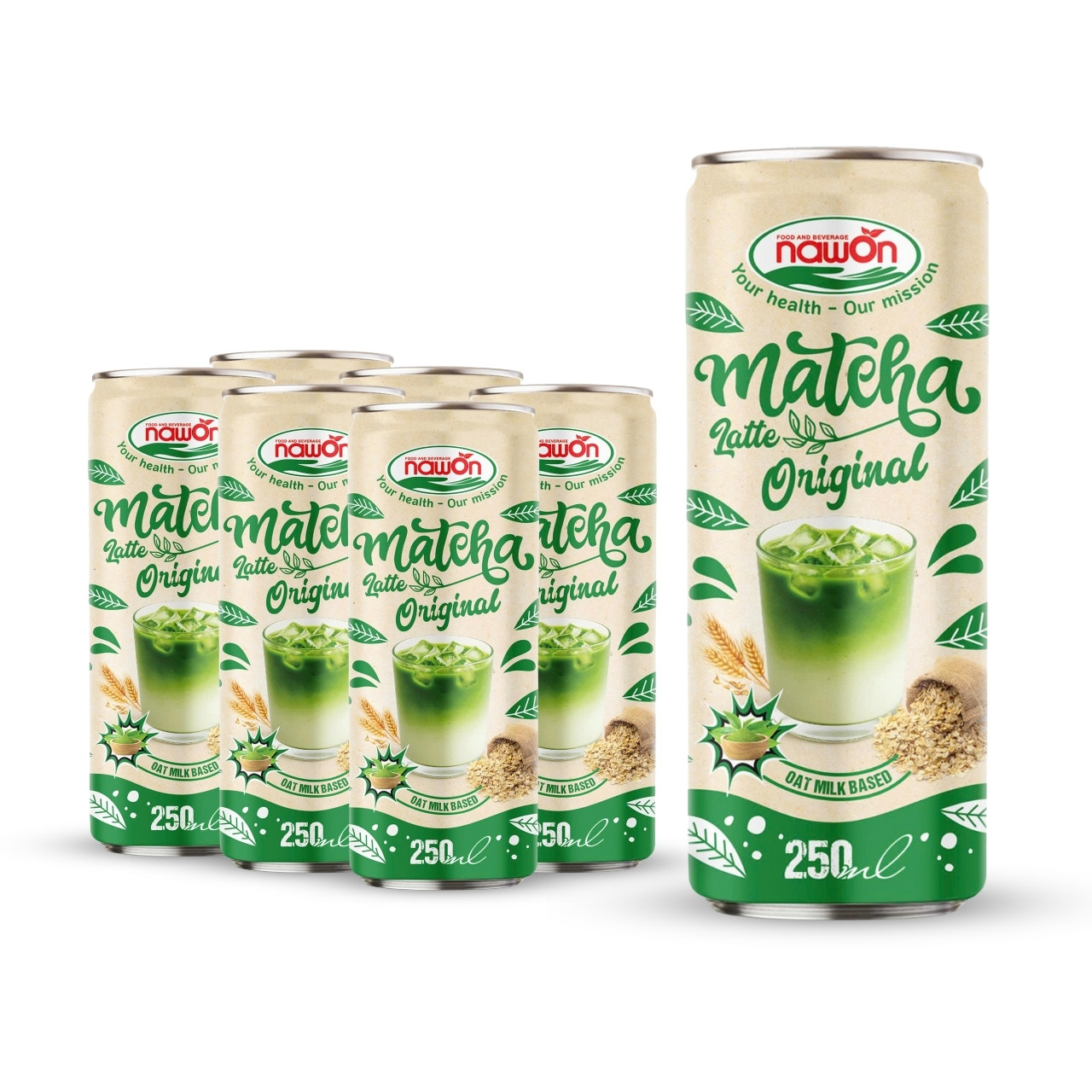 Can 250ml 8 46 fl oz mellow matcha latte oat milk based with original flavor